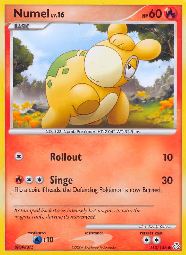 Numel 110/146 Pokemon card