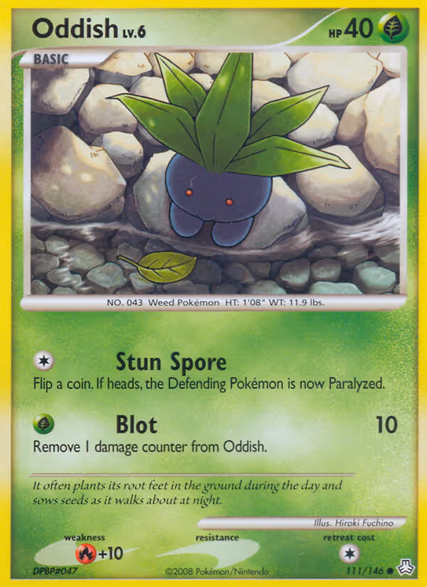 Oddish 111/146 Pokemon card