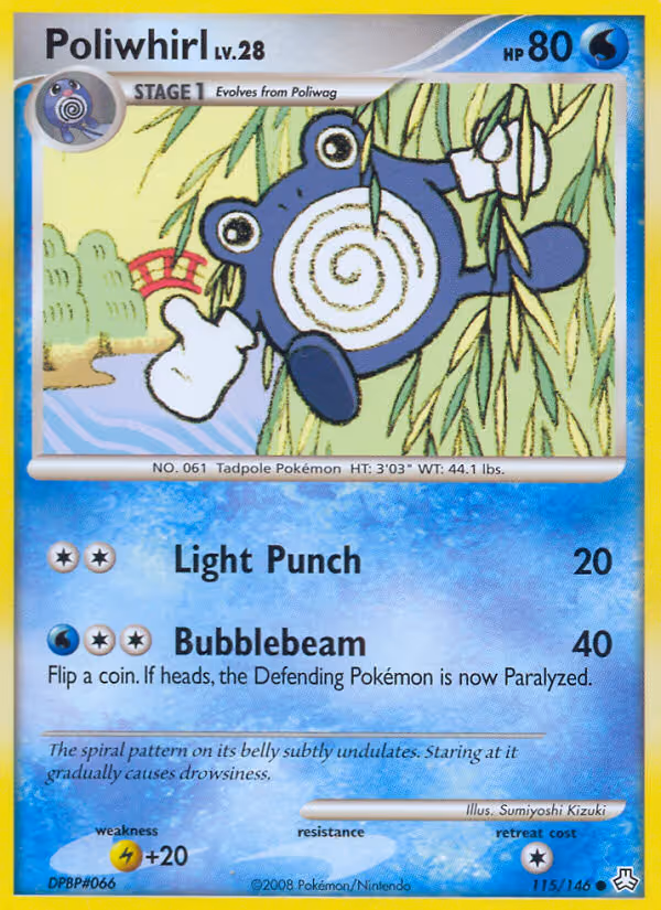 Poliwhirl 115/146 Pokemon card