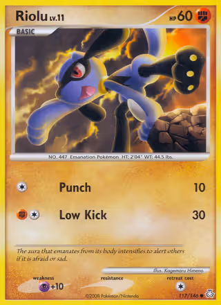 Riolu 117/146 Pokemon card