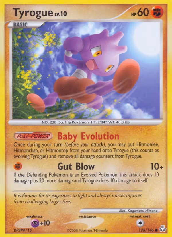 Tyrogue 126/146 Pokemon card
