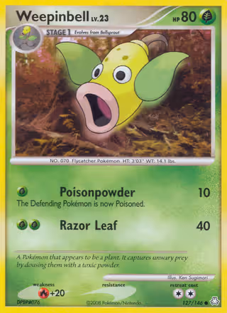 Weepinbell 127/146 Pokemon card
