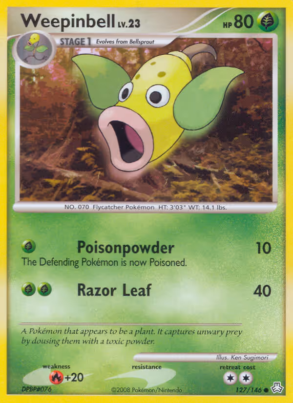 Weepinbell 127/146 Pokemon card