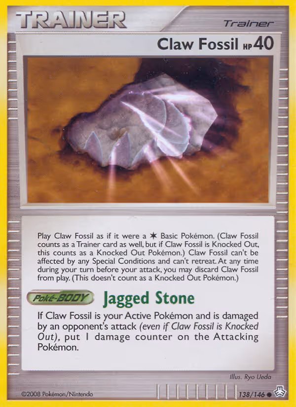 Claw Fossil 138/146 Pokemon card
