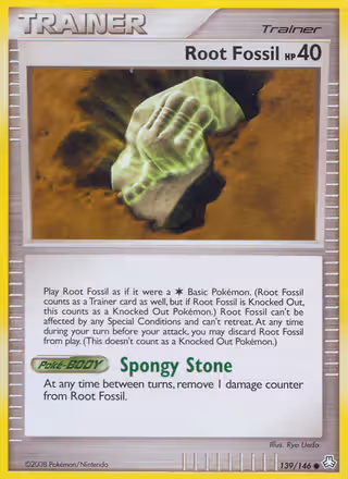 Root Fossil 139/146 Pokemon card