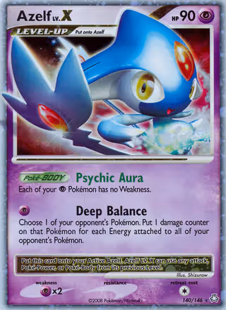 Azelf 140/146 Pokemon card