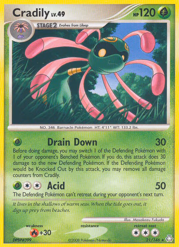 Cradily 21/146 Pokemon card