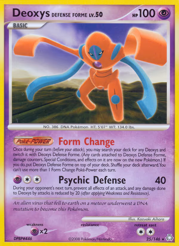 Deoxys Defense Forme 25/146 Pokemon card