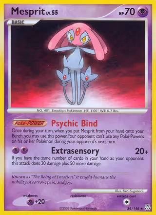 Mesprit 34/146 Pokemon card