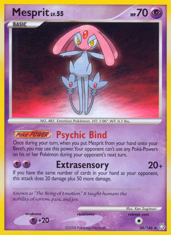 Mesprit 34/146 Pokemon card
