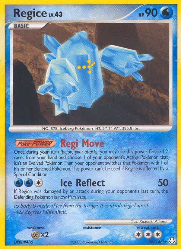 Regice 36/146 Pokemon card