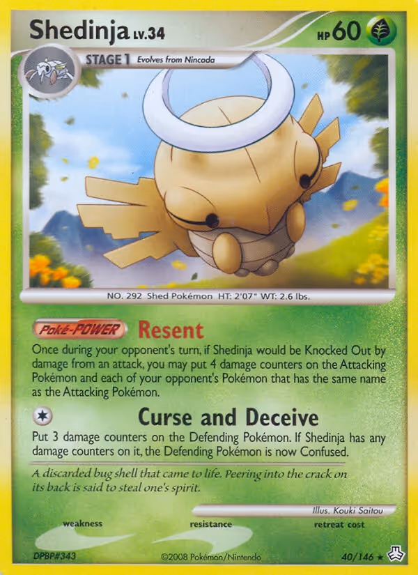 Shedinja 40/146 Pokemon card