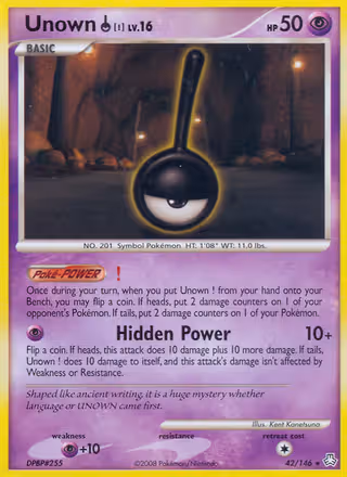 Unown ! 42/146 Pokemon card