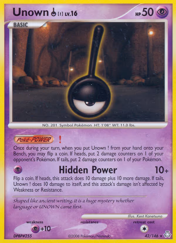 Unown ! 42/146 Pokemon card