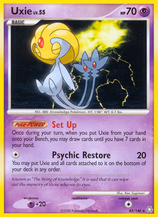 Uxie 43/146 Pokemon card