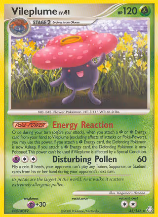 Vileplume 45/146 Pokemon card