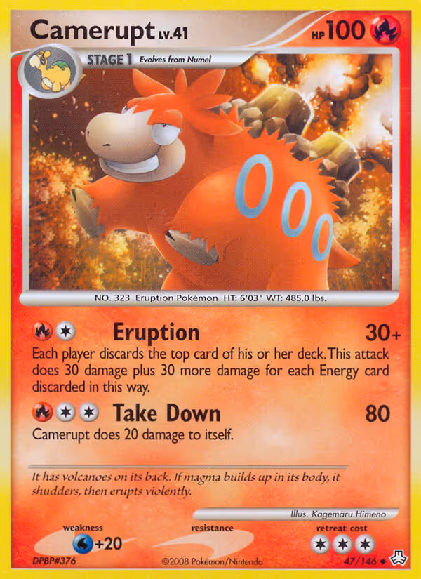 Camerupt 47/146 Pokemon card