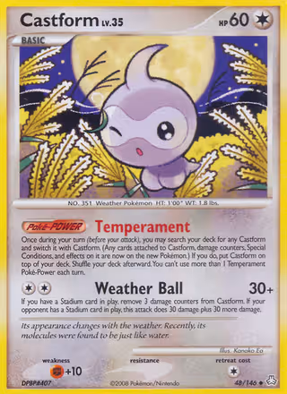 Castform 48/146 Pokemon card