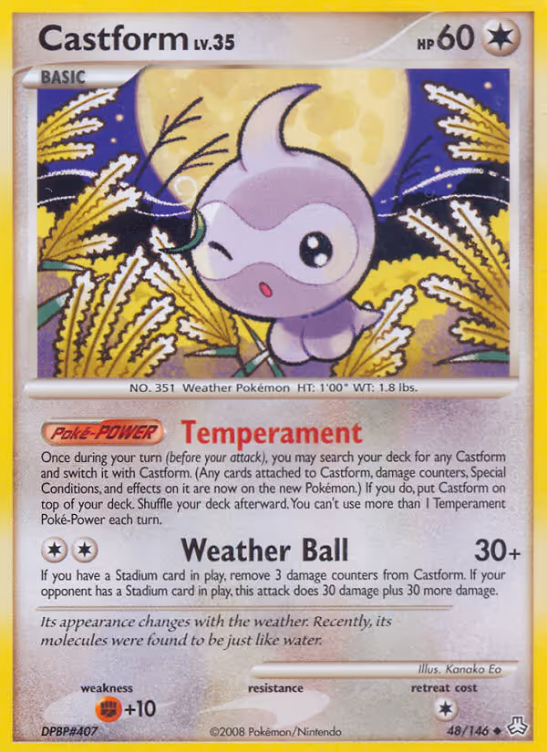 Castform 48/146 Pokemon card