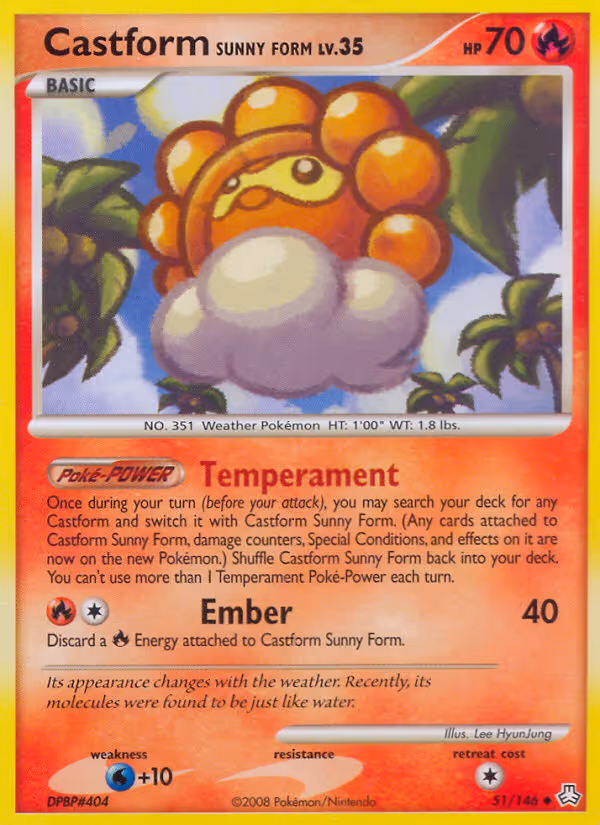 Castform Sunny Form 51/146 Pokemon card