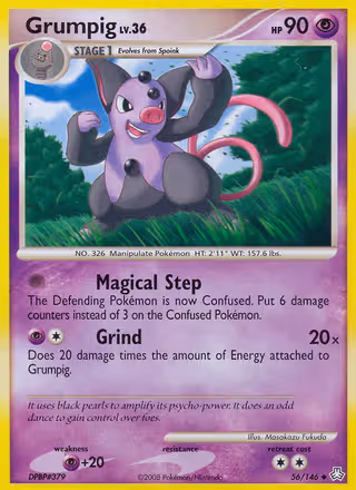 Grumpig 56/146 Pokemon card