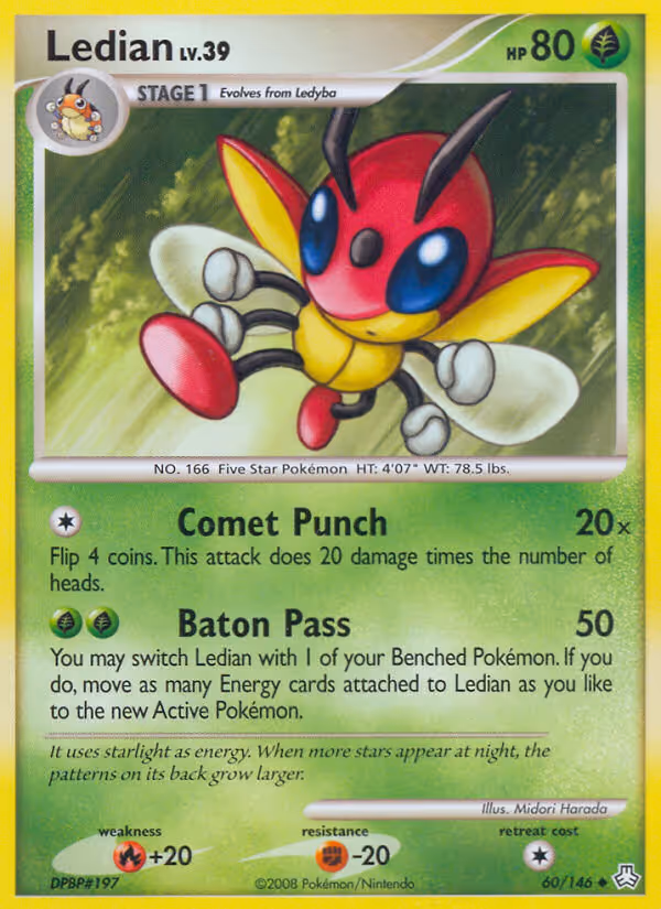 Ledian 60/146 Pokemon card