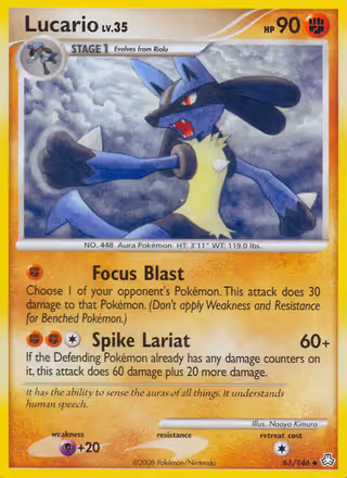 Lucario 61/146 Pokemon card
