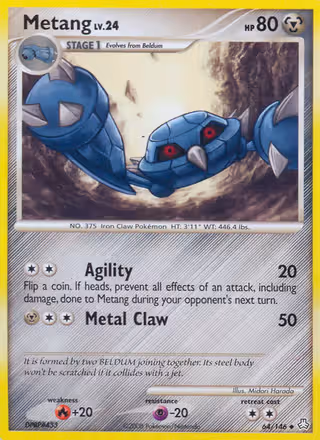 Metang 64/146 Pokemon card
