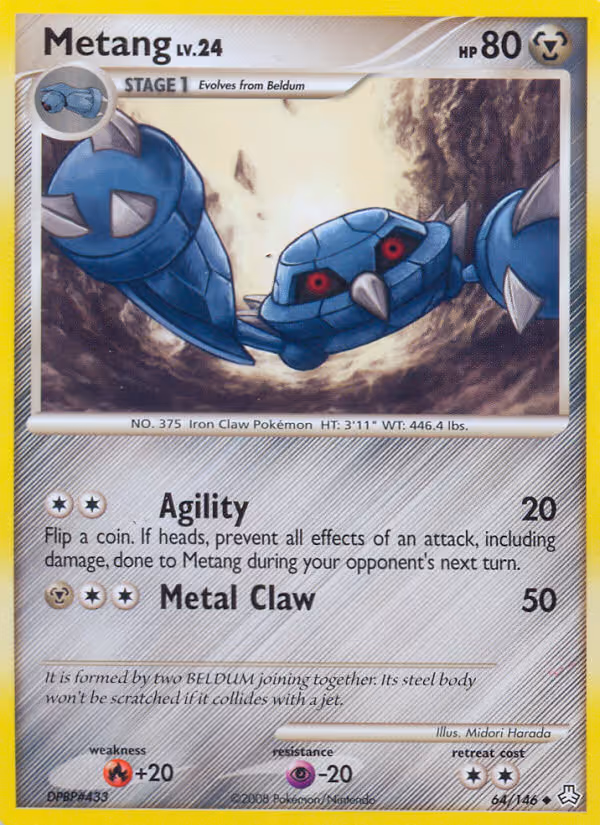 Metang 64/146 Pokemon card