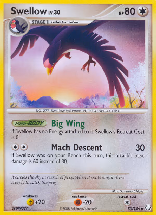 Swellow 73/146 Pokemon card