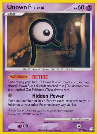 Unown R 77/146 Pokemon card