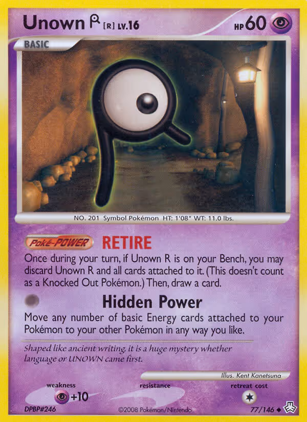 Unown R 77/146 Pokemon card