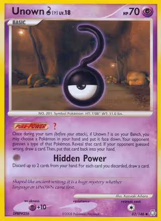 Unown ? 82/146 Pokemon card