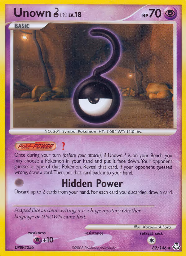 Unown ? 82/146 Pokemon card