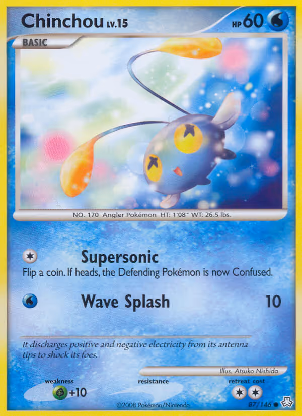 Chinchou 87/146 Pokemon card