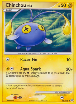 Chinchou 88/146 Pokemon card