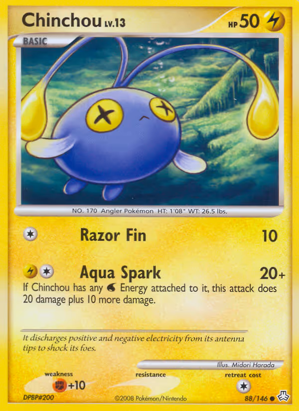 Chinchou 88/146 Pokemon card
