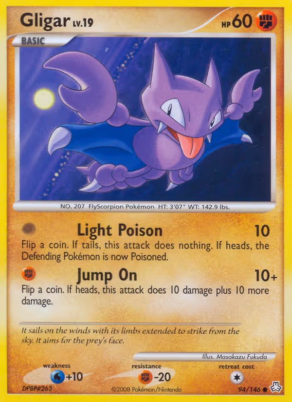 Gligar 94/146 Pokemon card