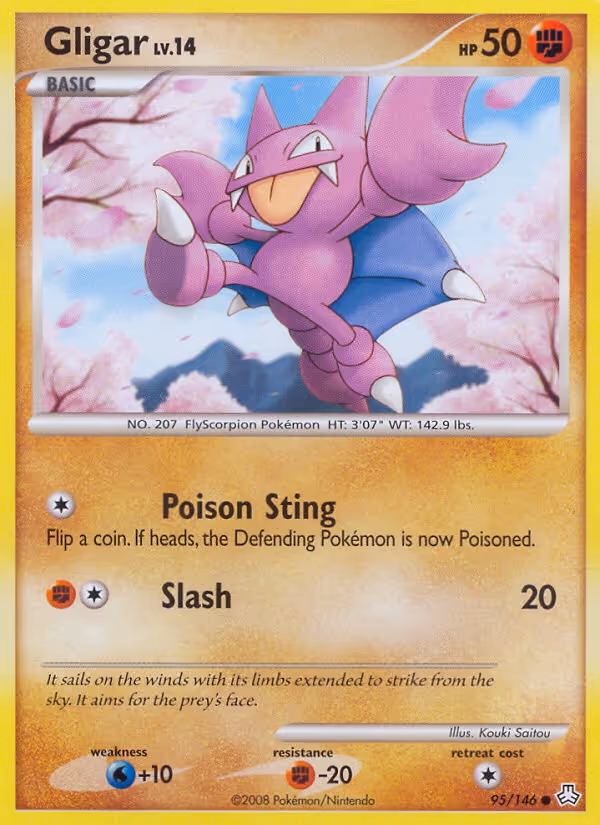 Gligar 95/146 Pokemon card