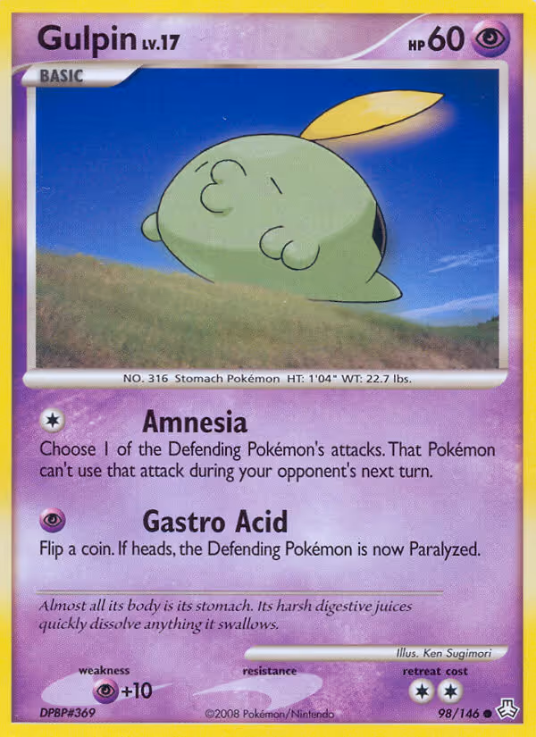 Gulpin 98/146 Pokemon card