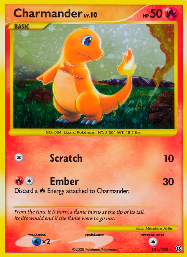 Charmander 101/100 Pokemon card