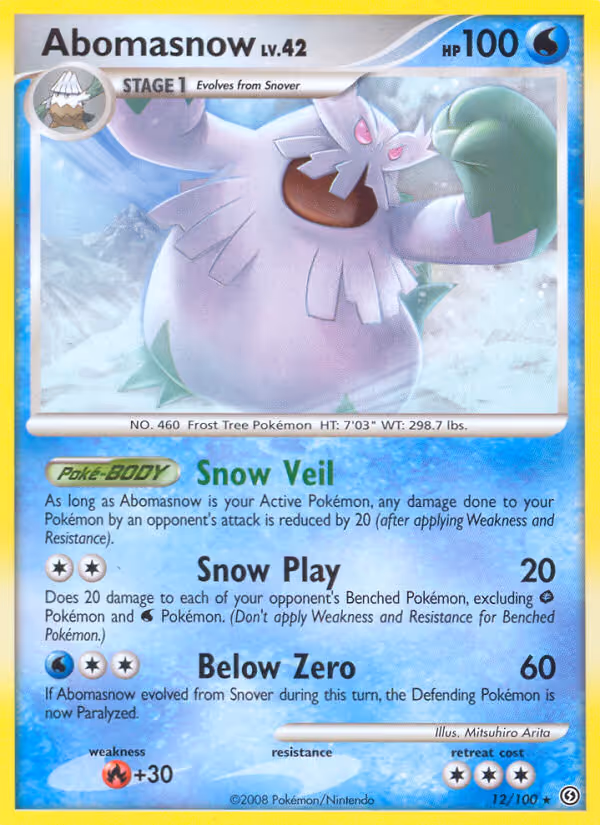 Abomasnow 12/100 Pokemon card