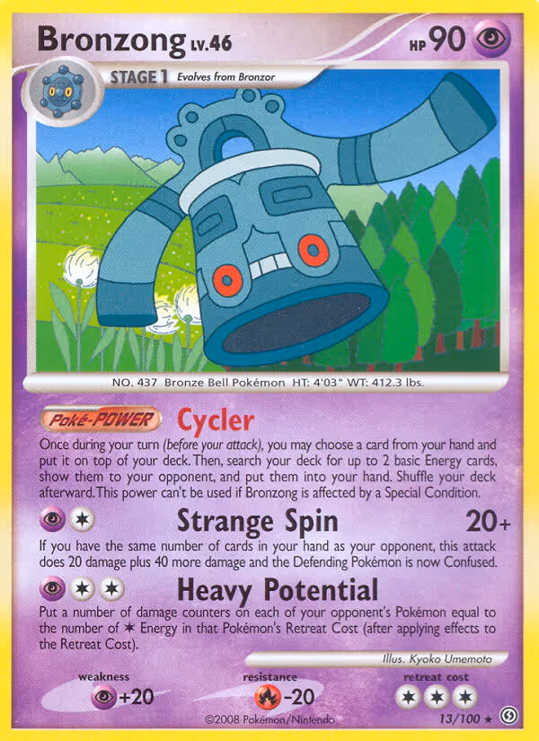 Bronzong 13/100 Pokemon card