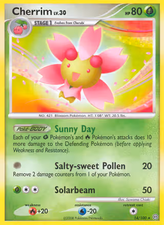 Cherrim 14/100 Pokemon card