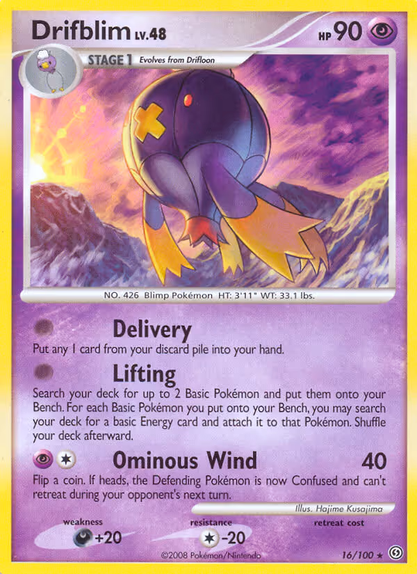 Drifblim 16/100 Pokemon card