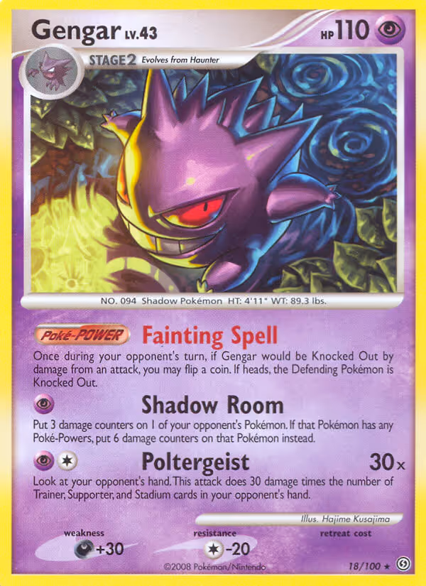Gengar 18/100 Pokemon card