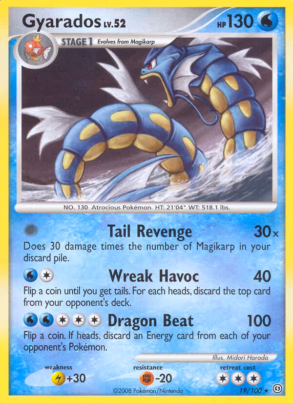 Gyarados 19/100 Pokemon card