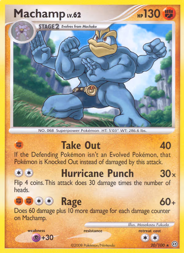 Machamp 20/100 Pokemon card