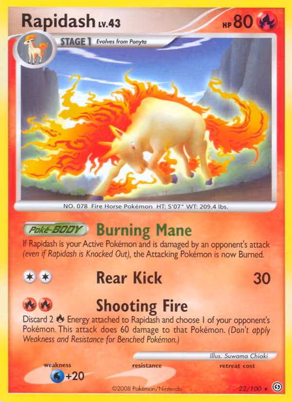 Rapidash 22/100 Pokemon card