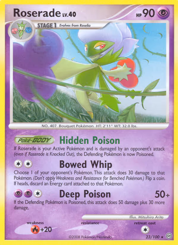 Roserade 23/100 Pokemon card